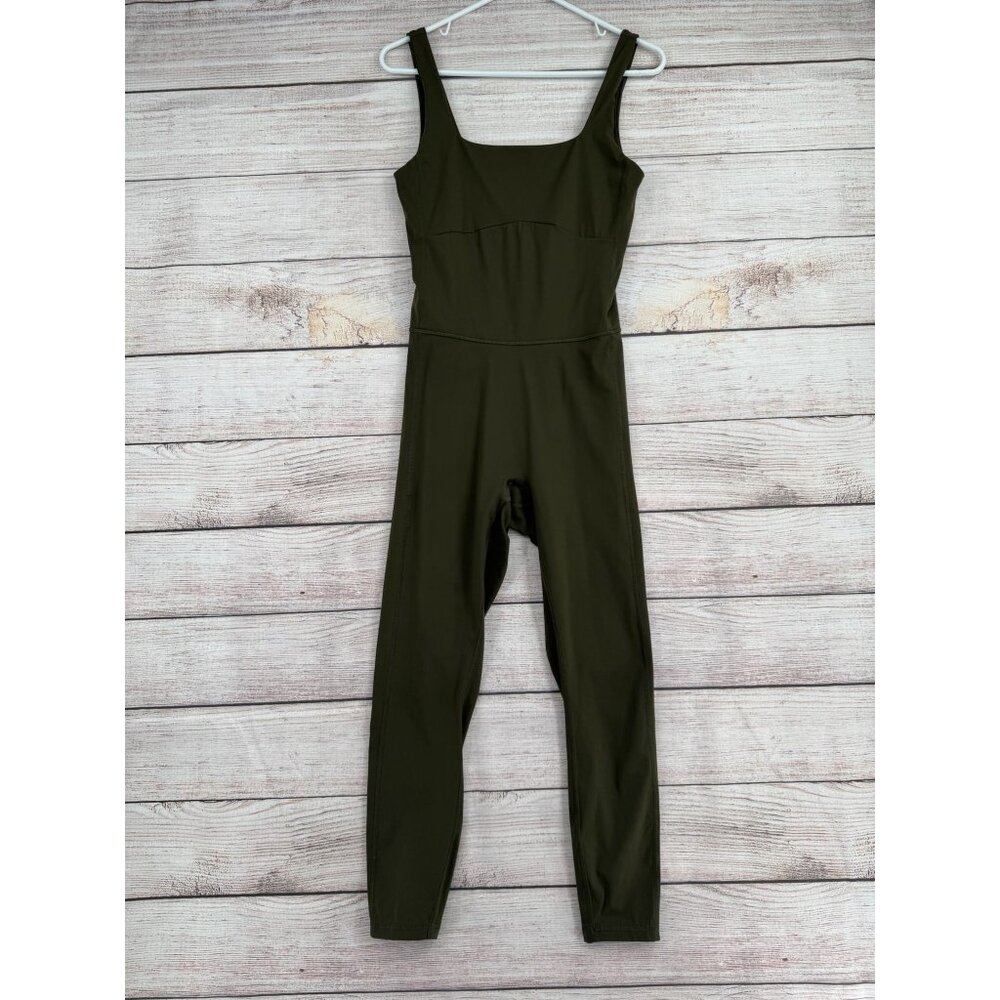 Everlane Women’s Olive Green Sleeveless, Stretchy Jumpsuit